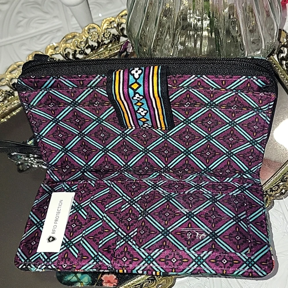 Vera Bradley Vines Floral Iconic RFID Wristlet Wallet Combo - Picture 5 of 10